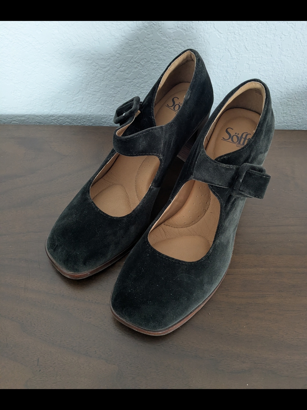 Sofft Brown Velvet Mary Jane Pumps - Elegant Women's Dress Shoes